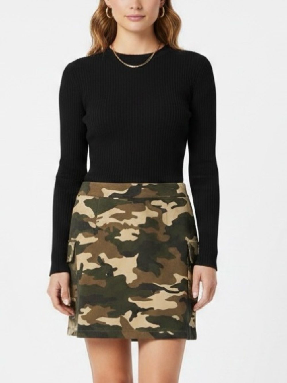 Self Esteem Short Camo Cargo Skirt